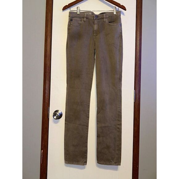 Adriano Goldschmied AG The Edie Mid-Rise Skinny Straight Jeans- Olive Green Size - Picture 3 of 15